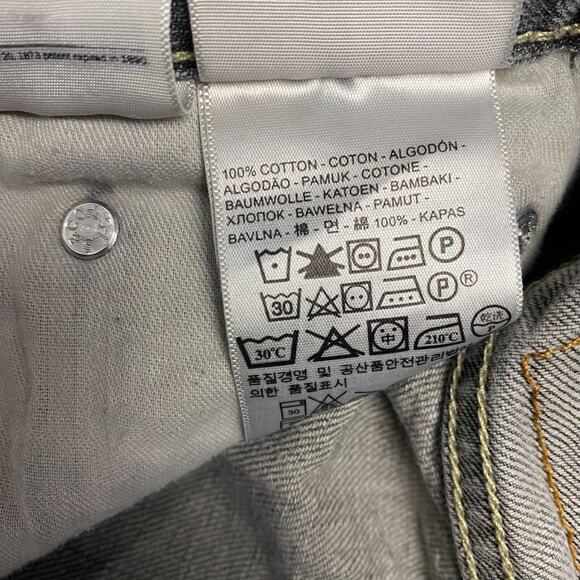 Levis 514 Jeans Mens 28x28 Gray Denim Distressed Straight Leg Grunge Thrashed - Picture 11 of 16